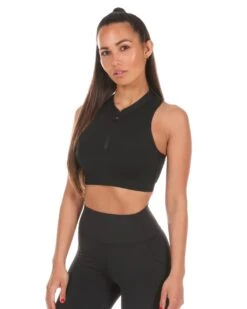 Elite Eleven Accent Zip Bra - Black