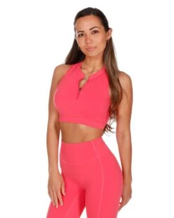 Elite Eleven Accent Zip Bra - Sherbet