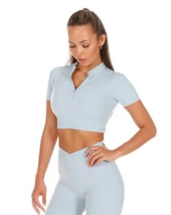 Elite Eleven Aura Zip Tee - Light Blue