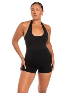 Elite Eleven Halter Unitard - Black