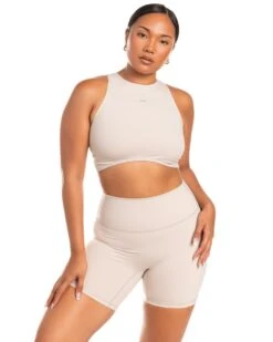 Elite Eleven Aura Curve Tank - Oat Latte