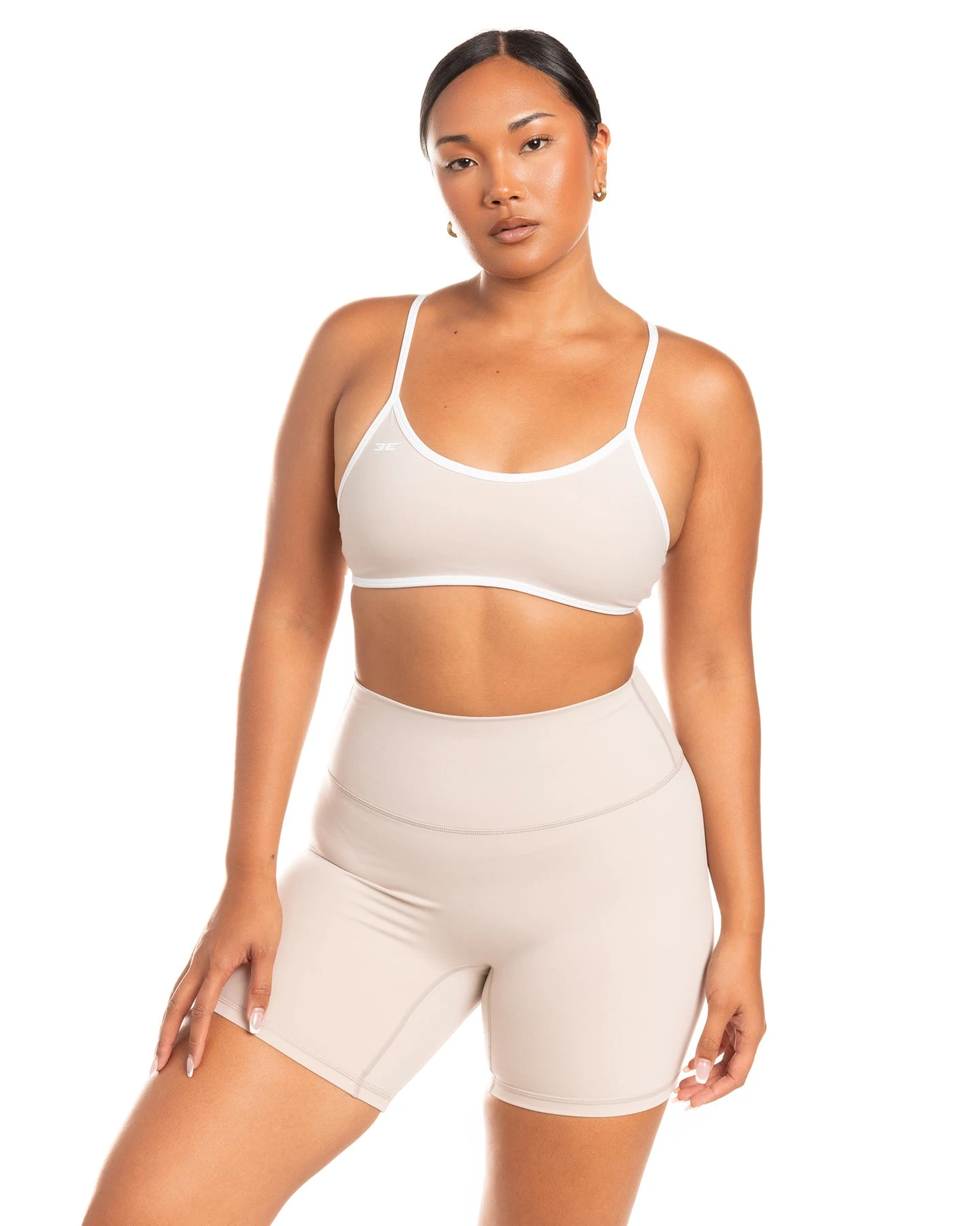 Elite Eleven Micro Contrast Bra - Oat Latte - Image 3
