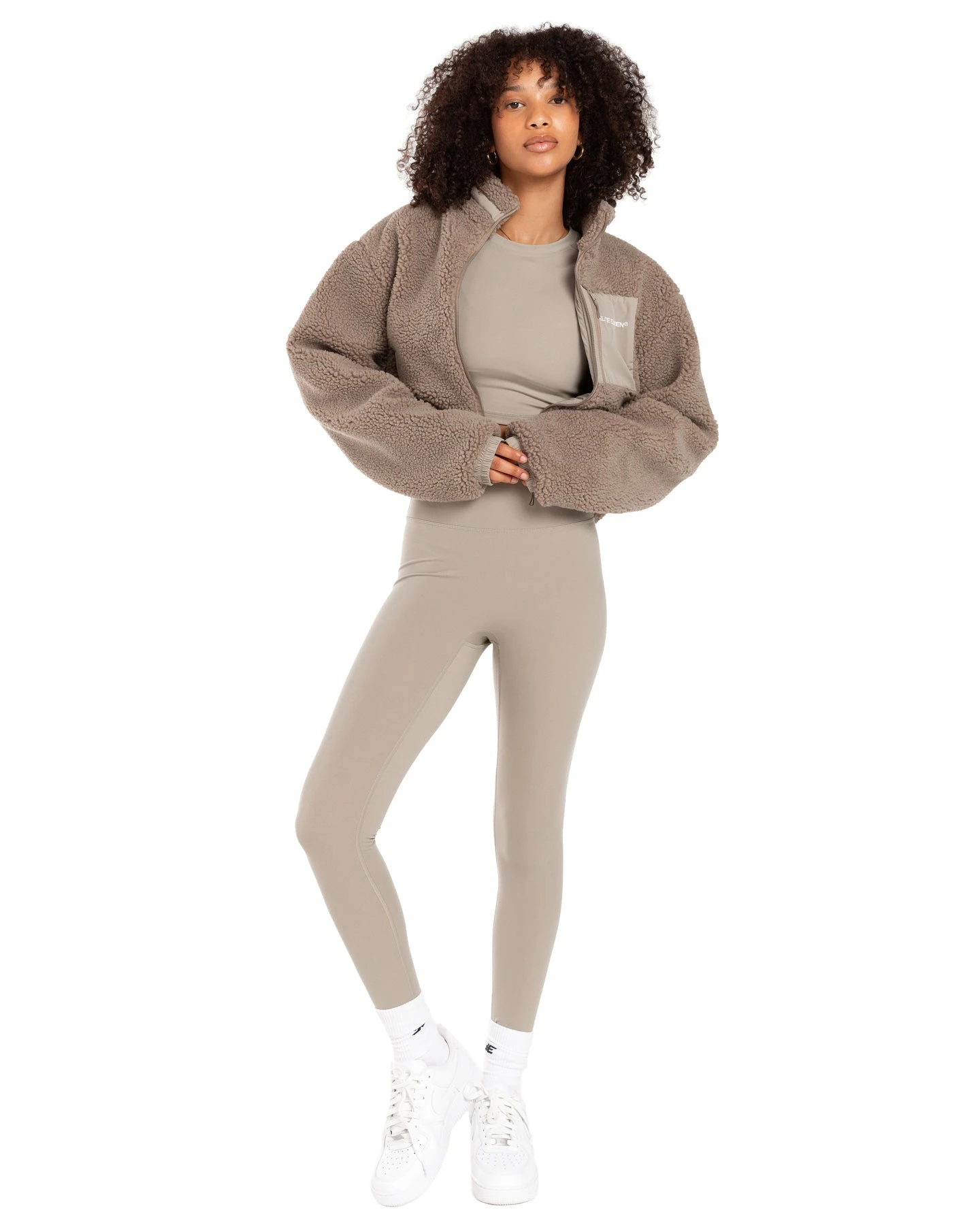 Elite Eleven Registered Teddy Cropped Jacket - Vintage Khaki - Image 3