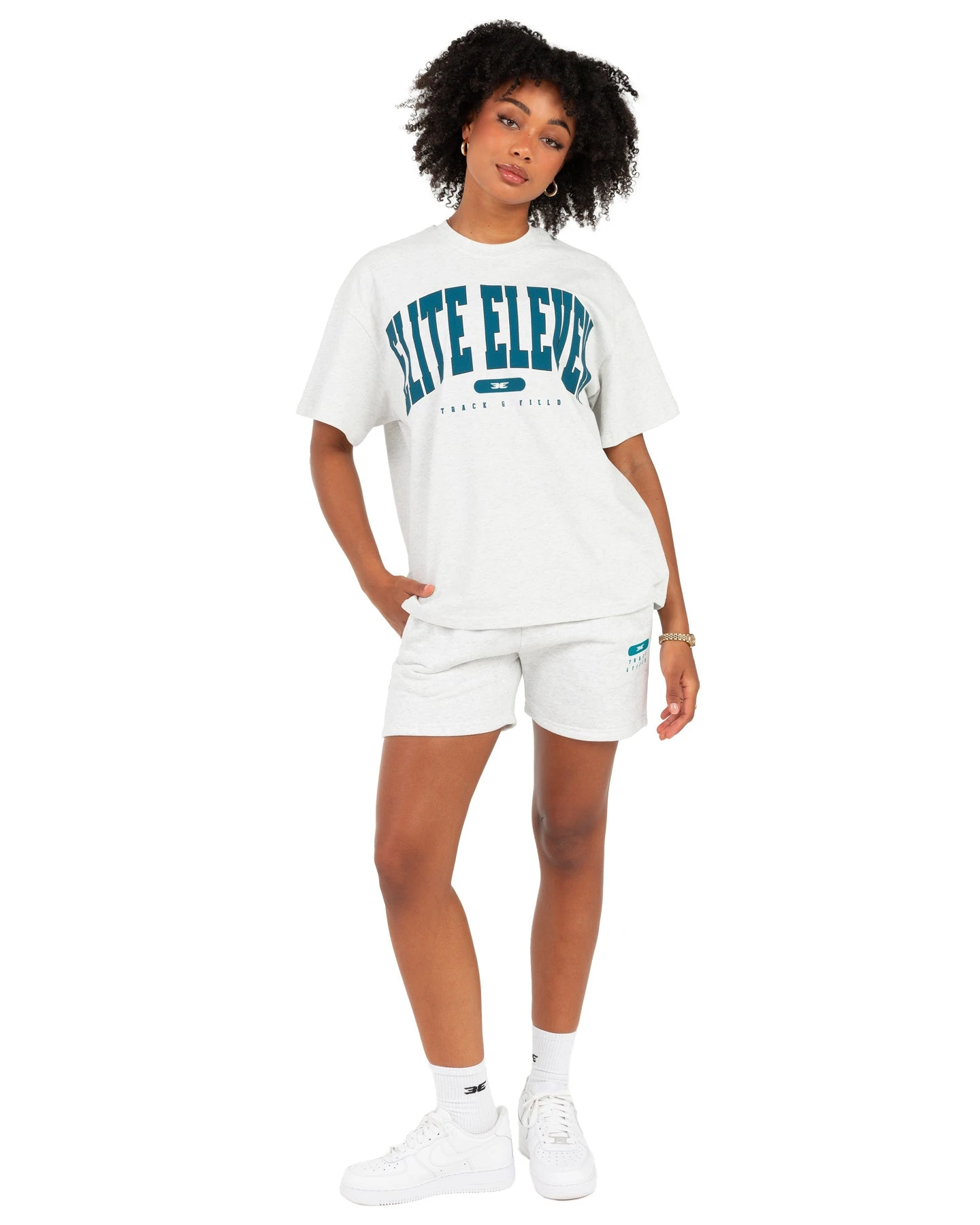 Elite Eleven Women's Track & Field Oversized Tee - Polar Grey - Image 2