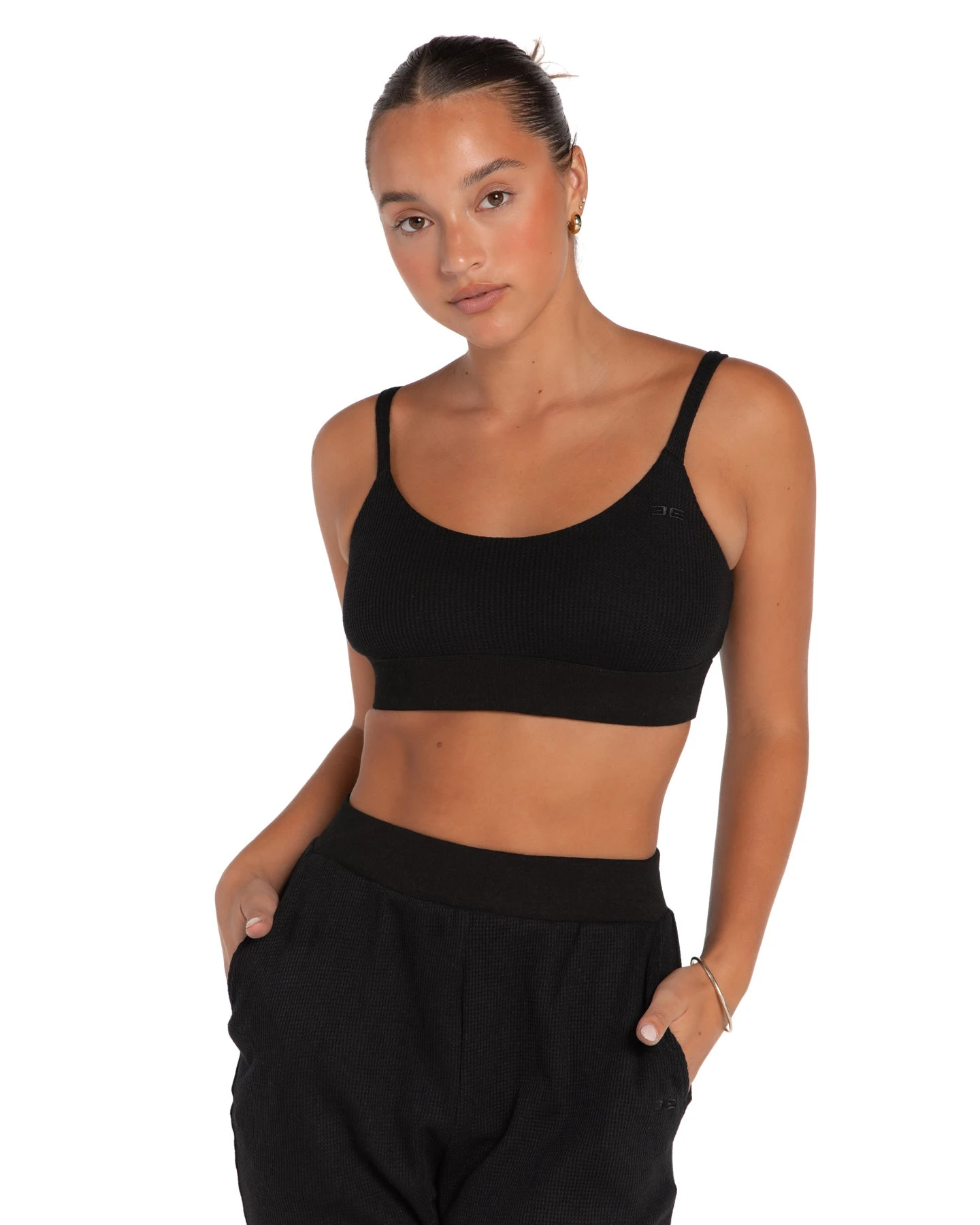 Elite Eleven Waffle Bralette - Black
