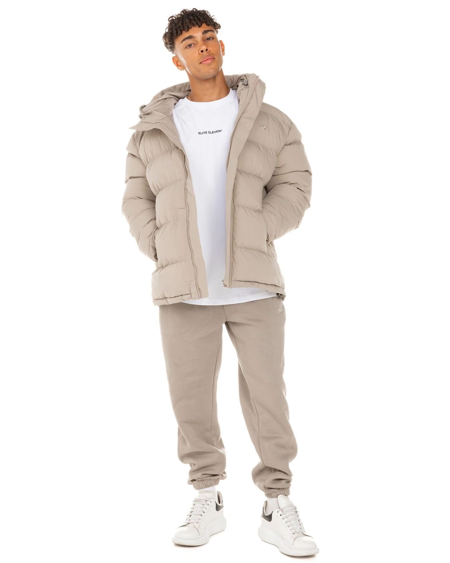 Elite Eleven Unisex Puffer Jacket - Vintage Khaki - Image 5