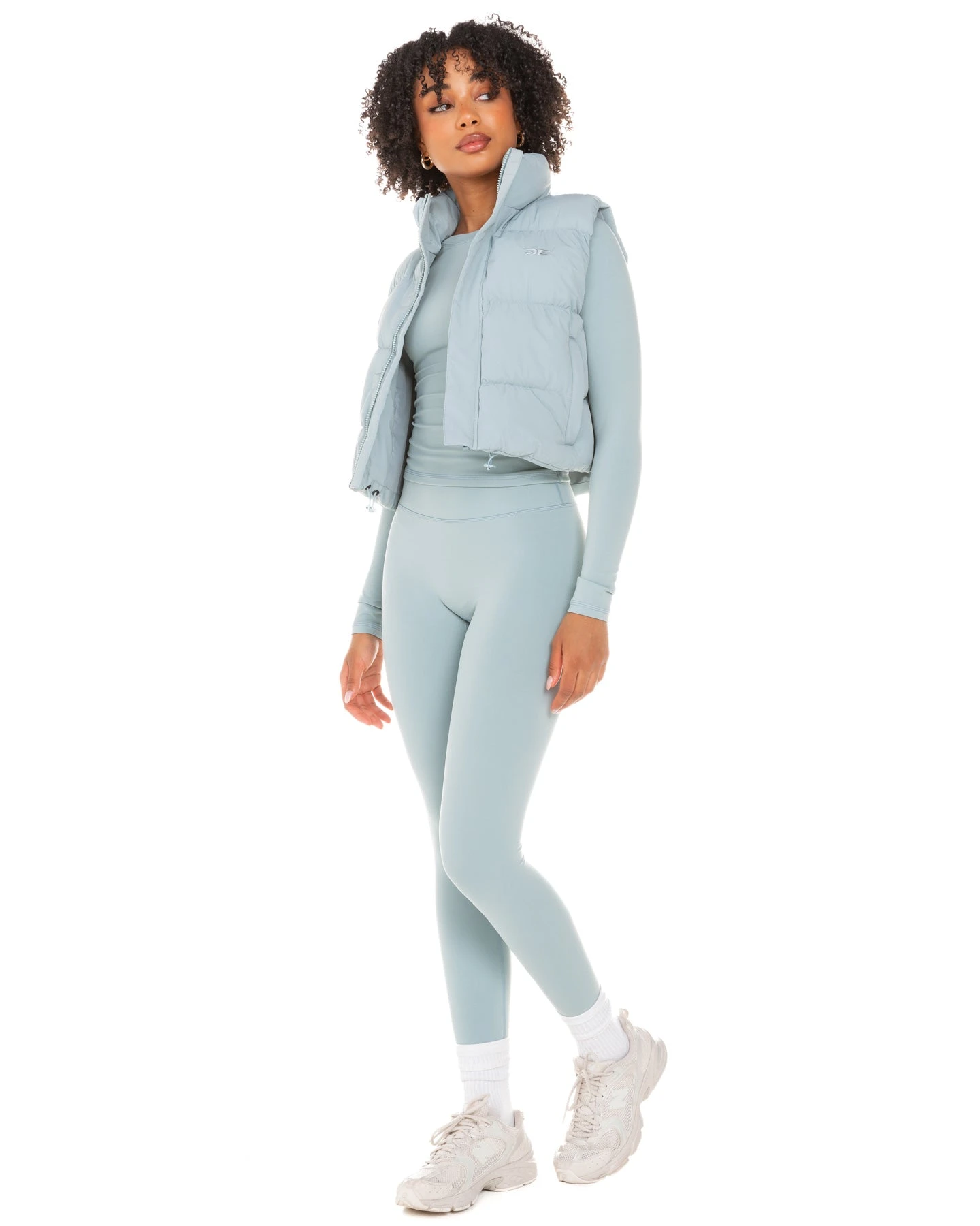 Elite Eleven Cropped Puffer Vest - Sea Foam - Image 3