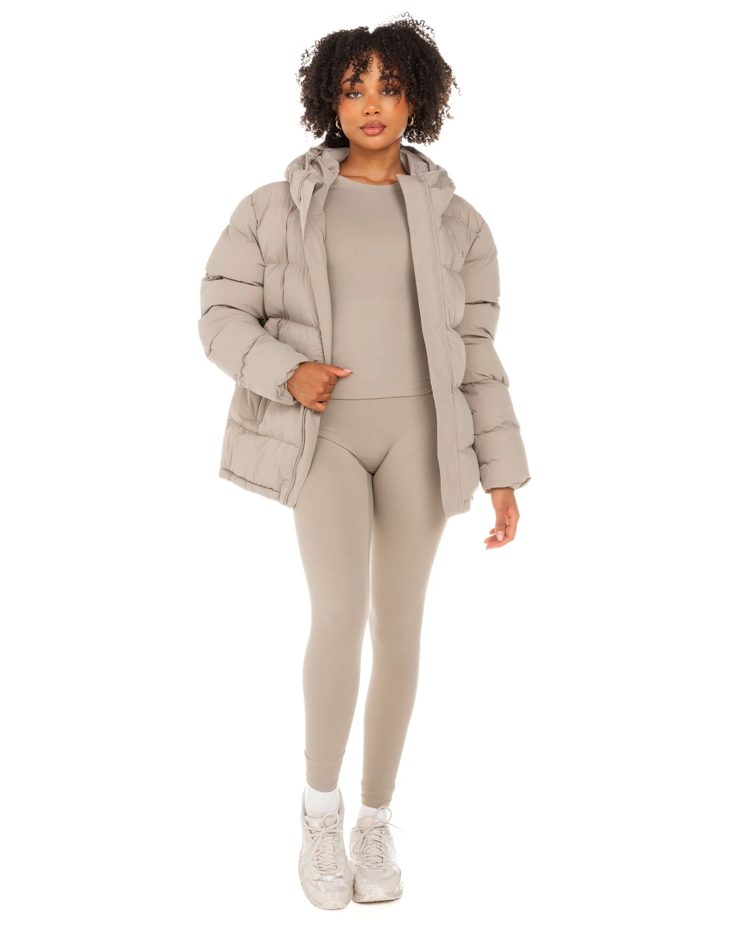 Elite Eleven Unisex Puffer Jacket - Vintage Khaki - Image 4