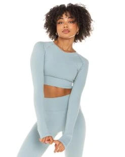 Elite Eleven Aura Crop Long Sleeve - Sea Foam