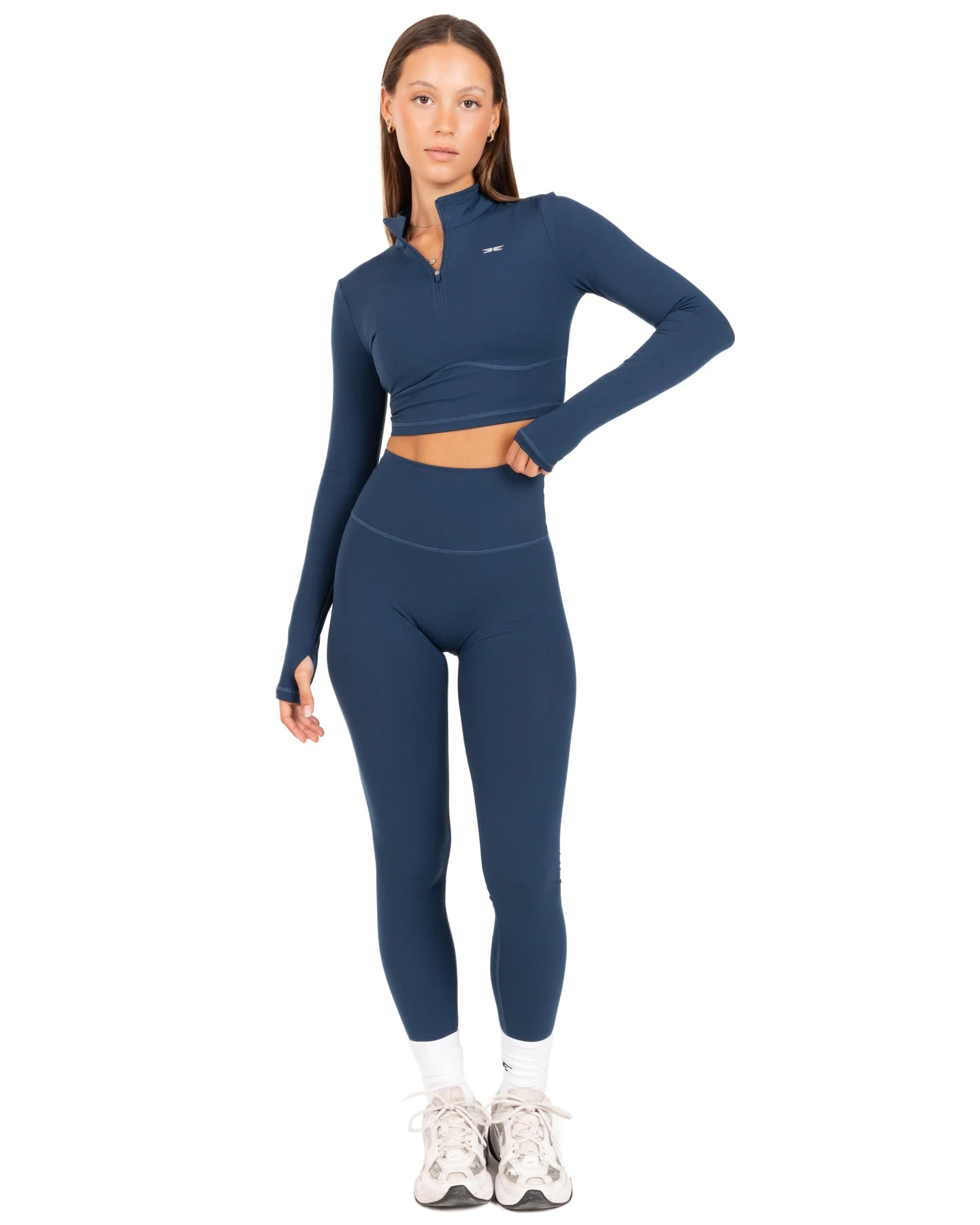 Elite Eleven Auraluxe Crop Long Sleeve - Navy - Image 2