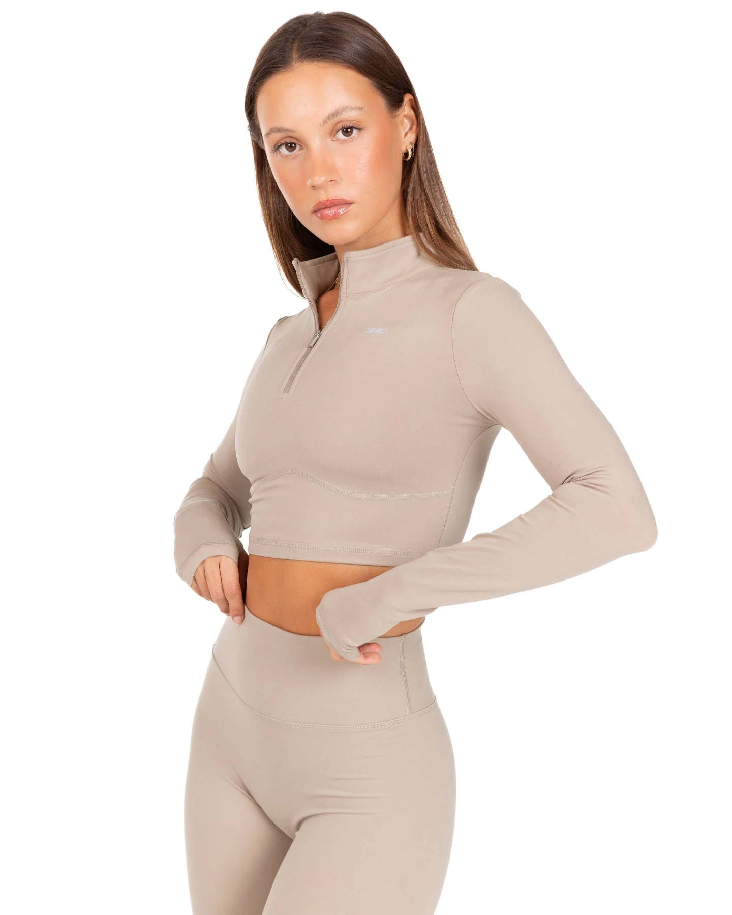 Elite Eleven Auraluxe Crop Long Sleeve - Vintage Khaki - Image 4