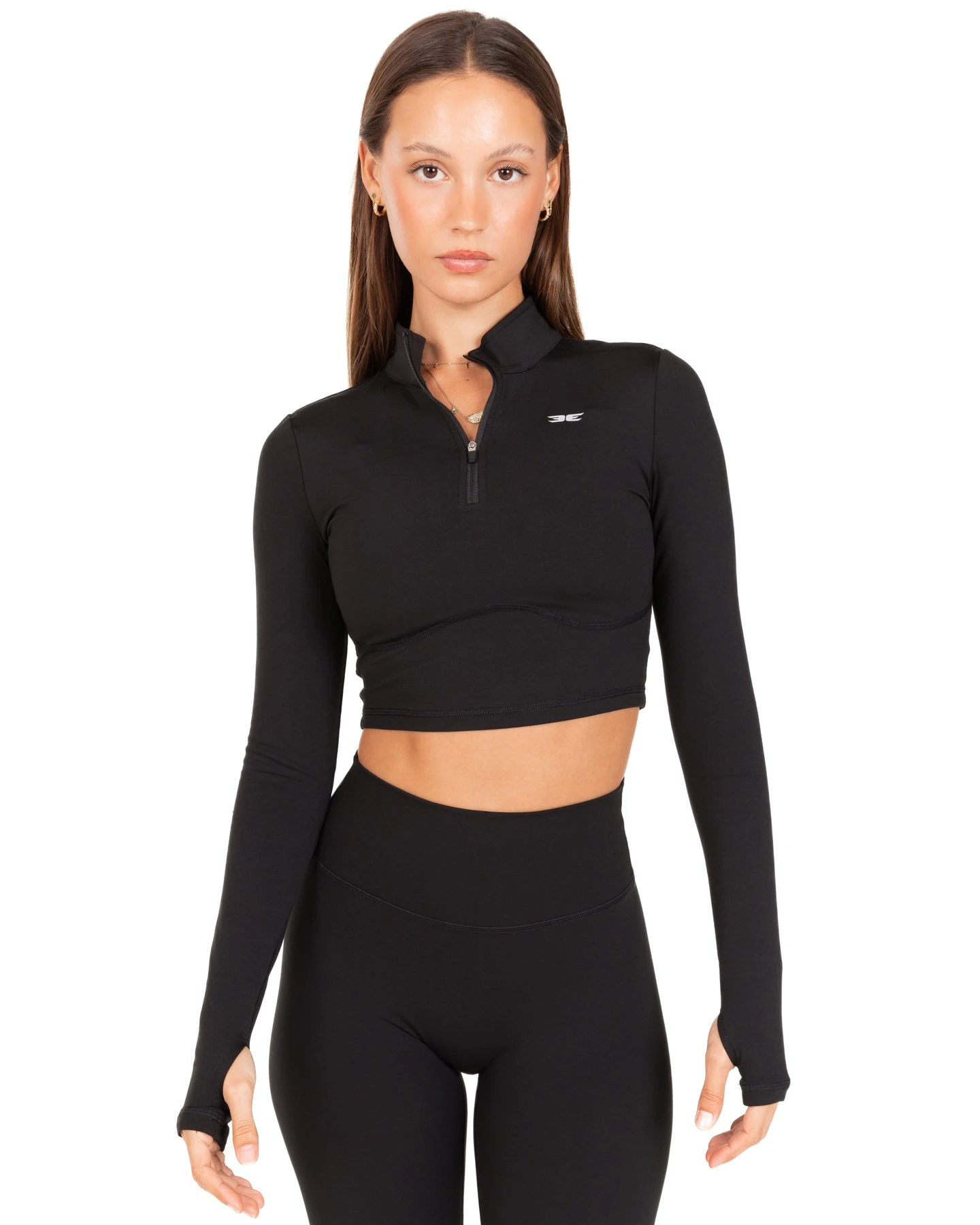 Elite Eleven Auraluxe Crop Long Sleeve - Black