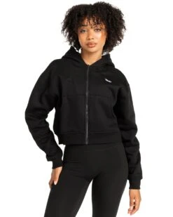 Elite Eleven Cropped Classic Zip Through - Black