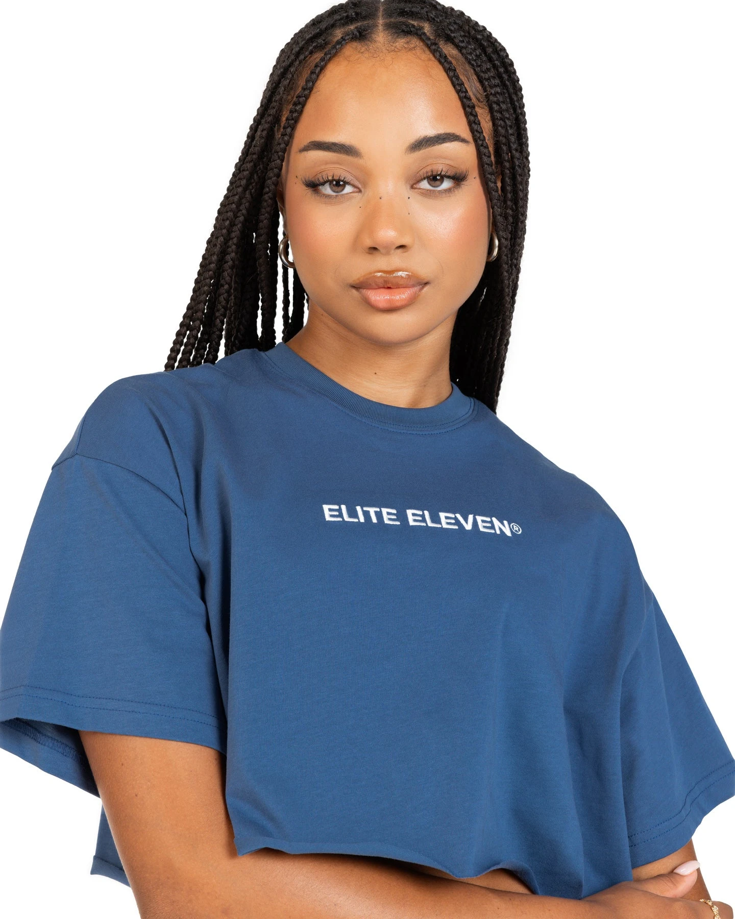 Elite Eleven Women's Cropped Registered Tee - Mid Blue - Image 3