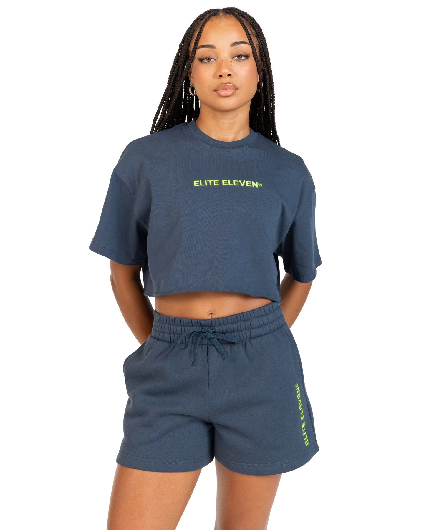 Elite Eleven Women's Cropped Registered Tee - Navy - Image 2