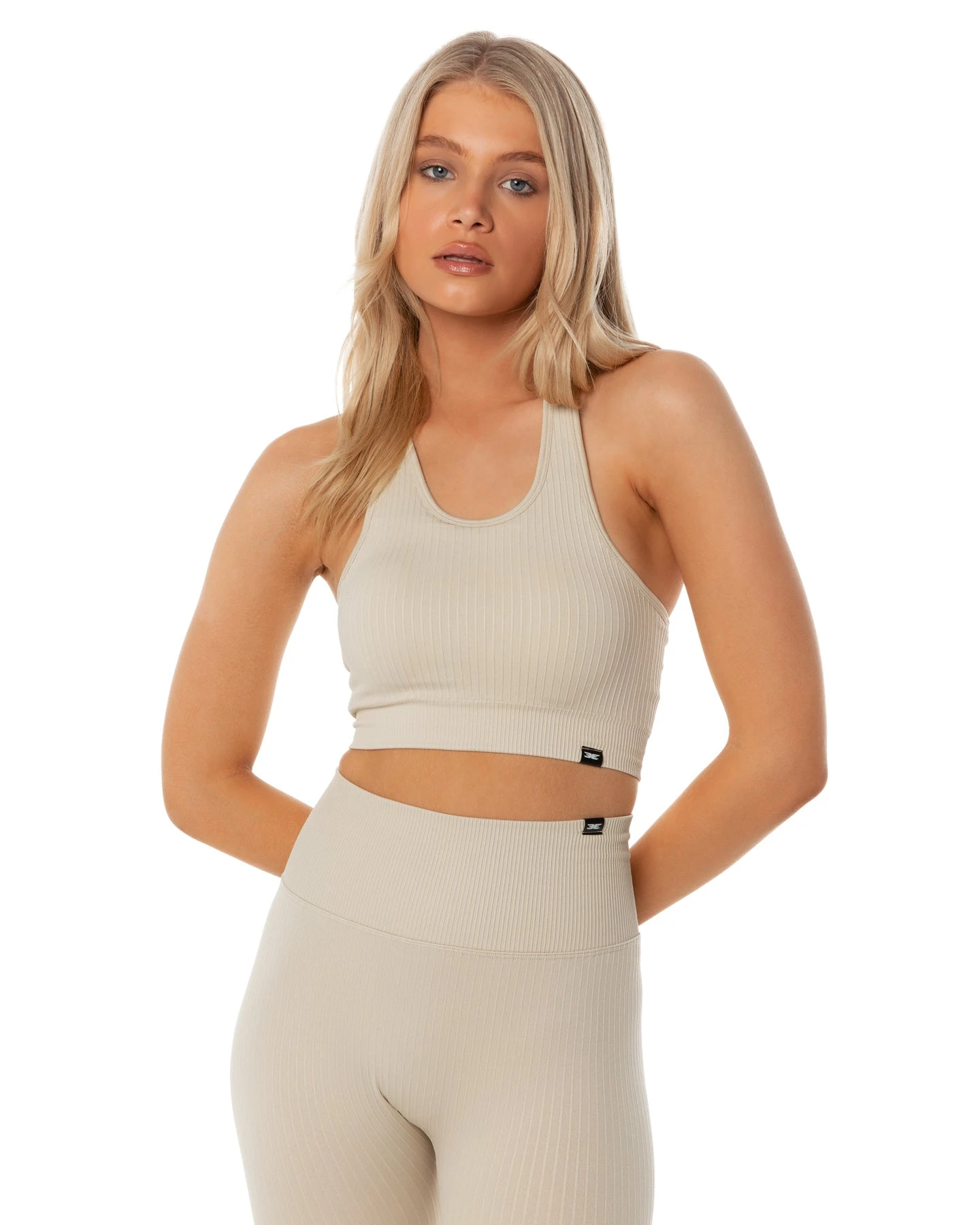 Elite Eleven Ribbed Seamless Support Bra - Beige - Image 4