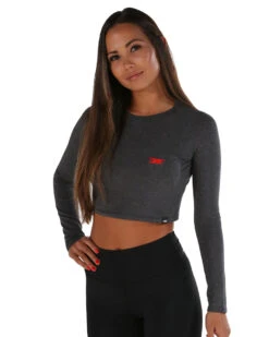 Elite Eleven EE Long Sleeve Crop - Charcoal